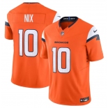 Men's Denver Broncos #10 Bo Nix Orange 2024 F.U.S.E. Vapor Limited Football Stitched Jersey