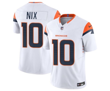 Men's Denver Broncos #10 Bo Nix White 2024 Draft F.U.S.E. Vapor Limited Football Stitched Jersey