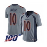 Men's Denver Broncos #10 Emmanuel Sanders Limited Silver Inverted Legend 100th Season Football Jersey