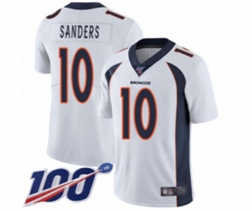 Men's Denver Broncos #10 Emmanuel Sanders White Vapor Untouchable Limited Player 100th Season Football Jersey