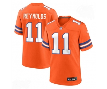 Men's Denver Broncos #11 Josh Reynolds Orange Mile High Collection F.U.S.E. 1977 Throwback Stitched Game Jersey