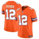 Men's Denver Broncos #12 Tim Patrick Orange F.U.S.E. Mile High Collection 1977 Throwback Vapor Limited Football Stitched Jersey