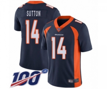 Men's Denver Broncos #14 Courtland Sutton Navy Blue Alternate Vapor Untouchable Limited Player 100th Season Football Jersey