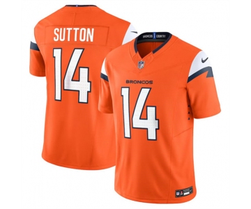 Men's Denver Broncos #14 Courtland Sutton Orange 2024 F.U.S.E. Vapor Limited Football Stitched Jersey