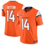 Men's Denver Broncos #14 Courtland Sutton Orange 2024 F.U.S.E. With 4-Star C Patch Vapor Limited Stitched Football Jersey