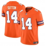 Men's Denver Broncos #14 Courtland Sutton Orange F.U.S.E. Mile High Collection 1977 Throwback Vapor Limited Football Stitched Jersey