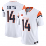 Men's Denver Broncos #14 Courtland Sutton White 2024 F.U.S.E. With 4-Star C Patch Vapor Limited Stitched Football Jersey