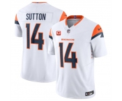 Men's Denver Broncos #14 Courtland Sutton White 2024 F.U.S.E. With 4-Star C Patch Vapor Limited Stitched Football Jersey