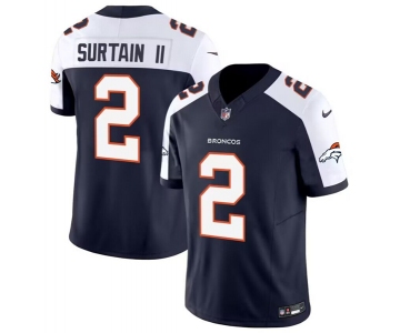 Men's Denver Broncos #2 Pat Surtain II Navy 2024 Draft F.U.S.E. Alternate Vapor Limited Stitched Jersey