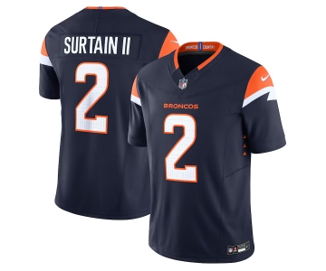 Men's Denver Broncos #2 Pat Surtain II Navy 2024 Draft F.U.S.E. Vapor Limited Football Stitched Jersey