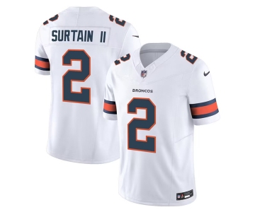 Men's Denver Broncos #2 Pat Surtain II White 2024 Draft F.U.S.E. Vapor Limited Stitched Jersey