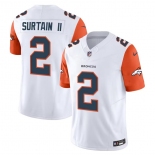 Men's Denver Broncos #2 Pat Surtain II White 2024 Draft F.U.S.E. Vapor Limited Stitched Jerseys