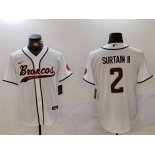 Men's Denver Broncos #2 Pat Surtain II White Cool Base Stitched Baseball Jersey