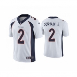 Men's Denver Broncos #2 Patrick Surtain II 2021 Football Draft White Vapor Untouchable Limited Jersey