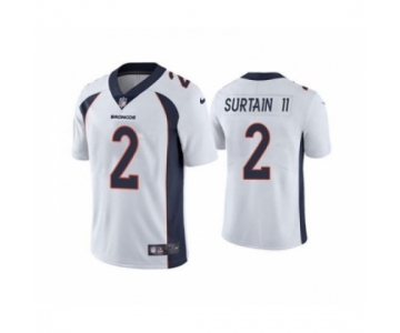 Men's Denver Broncos #2 Patrick Surtain II 2021 Football Draft White Vapor Untouchable Limited Jersey