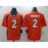 Men's Denver Broncos #2 Patrick Surtain II Nike Orange 2021 NFL Draft First Round Pick Limited Jersey