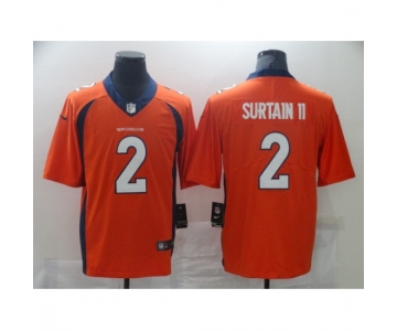 Men's Denver Broncos #2 Patrick Surtain II Nike Orange 2021 NFL Draft First Round Pick Limited Jersey