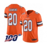 Men's Denver Broncos #20 Brian Dawkins Limited Orange Rush Vapor Untouchable 100th Season Football Jersey