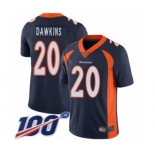 Men's Denver Broncos #20 Brian Dawkins Navy Blue Alternate Vapor Untouchable Limited Player 100th Season Football Jersey