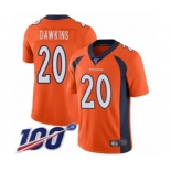 Men's Denver Broncos #20 Brian Dawkins Orange Team Color Vapor Untouchable Limited Player 100th Season Football Jersey