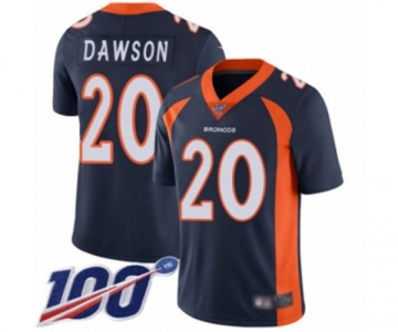 Men's Denver Broncos #20 Duke Dawson Navy Blue Alternate Vapor Untouchable Limited Player 100th Season Football Jersey