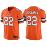 Men's Denver Broncos #22 C.J. Anderson Orange Color Rush Limited Jersey