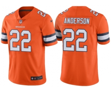 Men's Denver Broncos #22 C.J. Anderson Orange Color Rush Limited Jersey