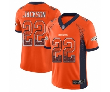 Men's Denver Broncos #22 Kareem Jackson Limited Orange Rush Drift Fashion Football Jersey