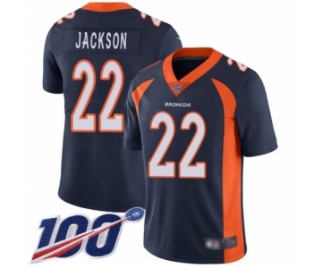 Men's Denver Broncos #22 Kareem Jackson Navy Blue Alternate Vapor Untouchable Limited Player 100th Season Football Jersey