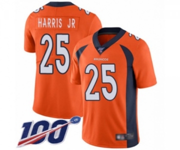 Men's Denver Broncos #25 Chris Harris Jr Orange Team Color Vapor Untouchable Limited Player 100th Season Football Jersey