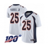 Men's Denver Broncos #25 Chris Harris Jr White Vapor Untouchable Limited Player 100th Season Football Jersey