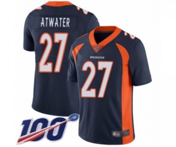 Men's Denver Broncos #27 Steve Atwater Navy Blue Alternate Vapor Untouchable Limited Player 100th Season Football Jersey