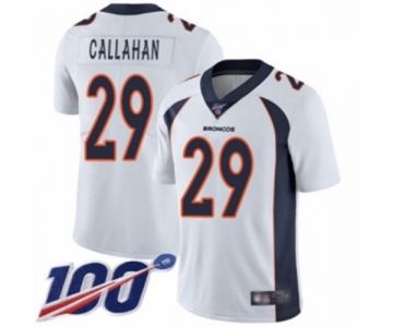 Men's Denver Broncos #29 Bryce Callahan White Vapor Untouchable Limited Player 100th Season Football Jersey