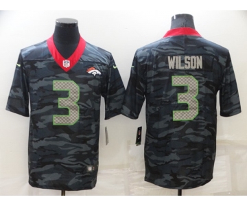 Men's Denver Broncos #3 Russell Wilson Camo Limited Stitched Jersey