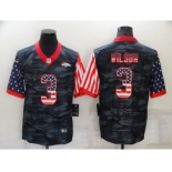 Men's Denver Broncos #3 Russell Wilson Camo Salute To Serve USA Flag Limited Jersey