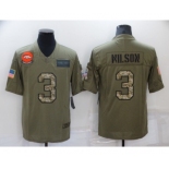 Men's Denver Broncos #3 Russell Wilson Olive Camo 2019 Salute To Service Stitched NFL Nike Limited Jersey