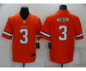 Men's Denver Broncos #3 Russell Wilson Orange 2022 Color Rush Stitched NFL Nike Limited Jersey