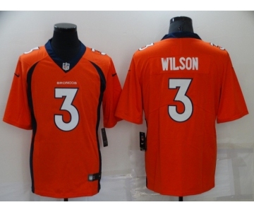 Men's Denver Broncos #3 Russell Wilson Orange Vapor Untouchable Limited Stitched Jersey