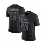 Men's Denver Broncos #31 Justin Simmons Black Reflective Limited Stitched Football Jersey