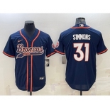 Men's Denver Broncos #31 Justin Simmons Navy Blue Stitched Cool Base Nike Baseball Jersey