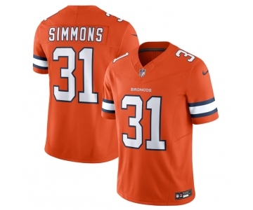 Men's Denver Broncos #31 Justin Simmons Orange 2023 F.U.S.E. Vapor Untouchable Stitched Jersey