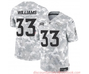 Men's Denver Broncos #33 Javonte Williams 2024 F.U.S.E Arctic Camo Salute To Service Limited Stitched Football Jersey