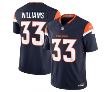 Men's Denver Broncos #33 Javonte Williams Navy 2024 F.U.S.E. Alternate Vapor Limited Football Stitched Jersey