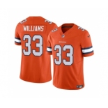 Men's Denver Broncos #33 Javonte Williams Orange 2023 F.U.S.E. Vapor Untouchable Football Stitched Jersey