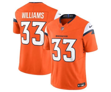 Men's Denver Broncos #33 Javonte Williams Orange 2024 F.U.S.E. Alternate Vapor Limited Football Stitched Jersey