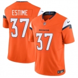 Men's Denver Broncos #37 Audric Estime Orange 2024 F.U.S.E. Vapor Limited Football Stitched Jersey