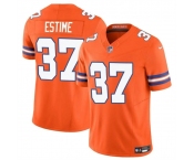 Men's Denver Broncos #37 Audric Estime Orange F.U.S.E. Mile High Collection 1977 Throwback Vapor Limited Football Stitched Jersey