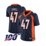 Men's Denver Broncos #47 Josey Jewell Navy Blue Alternate Vapor Untouchable Limited Player 100th Season Football Jersey