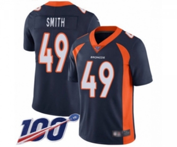 Men's Denver Broncos #49 Dennis Smith Navy Blue Alternate Vapor Untouchable Limited Player 100th Season Football Jersey