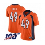 Men's Denver Broncos #49 Dennis Smith Orange Team Color Vapor Untouchable Limited Player 100th Season Football Jersey